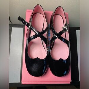 Sugar Thrillz Patent Leather Heart Cutout Ballet Flat